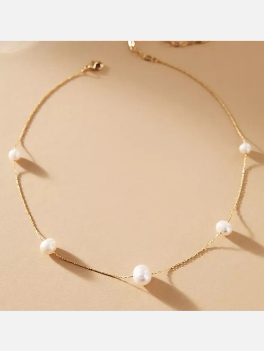 Anthropologie Pearl Station Necklace